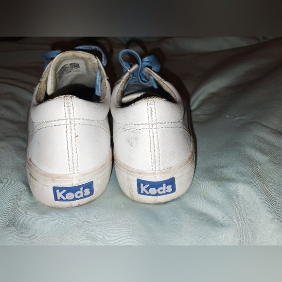 💙🤍Keds Jump Kick Leather Sneaker🤍💙 white with blue laces - Picture 5 of 5